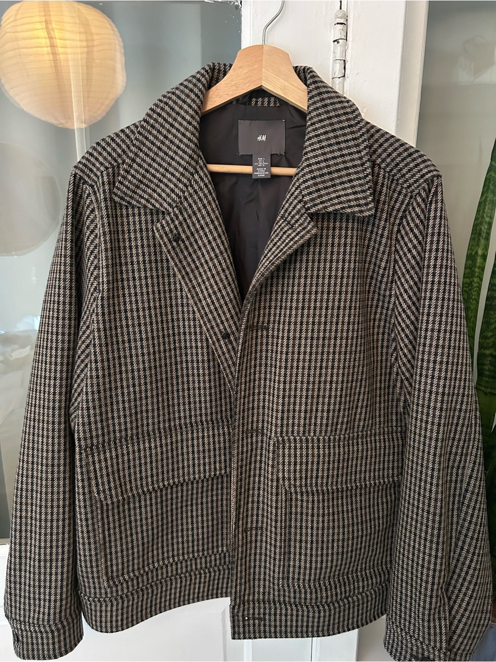 H&M Houndstooth Jacket — Black & Brown